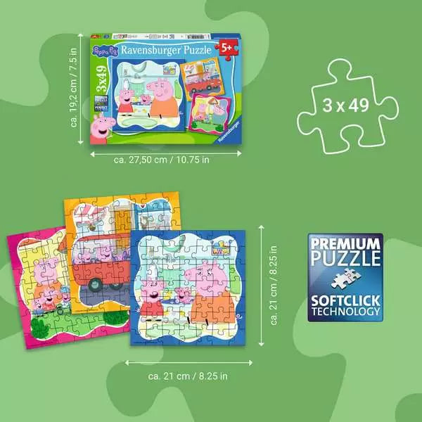 Ravensburger | Peppa Pig Family Firsts! 3 x 49pc Puzzle