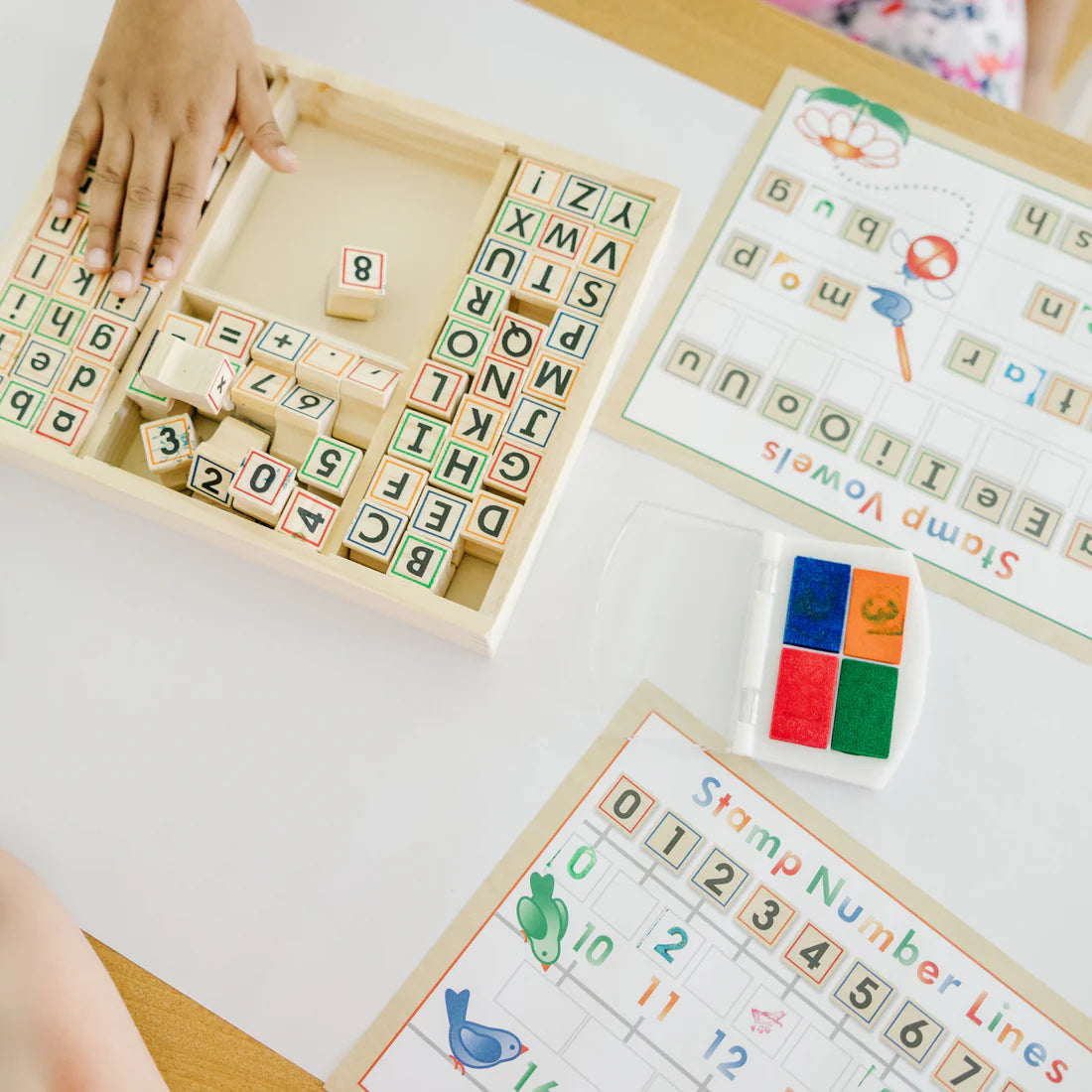 Melissa & Doug: Deluxe Wooden Stamp Set - ABCs 123s