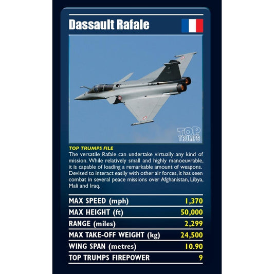 Top Trumps Ultimate Military Jets Dassault Rafale card