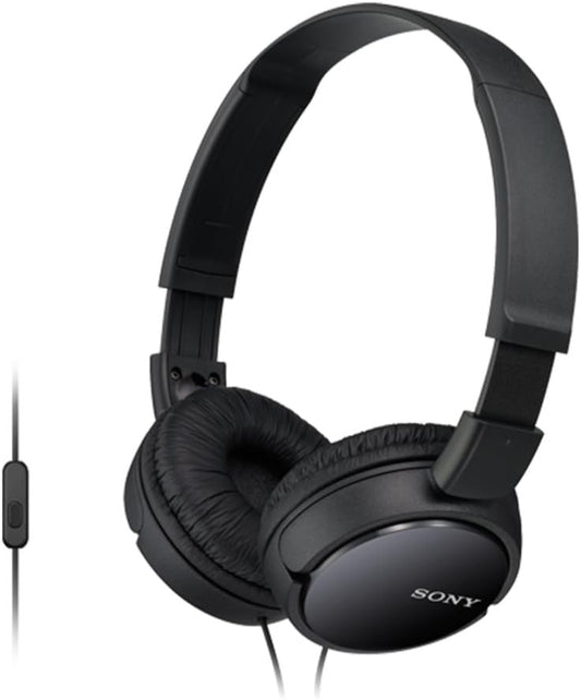 Sony MDR-ZX110APBC Black Foldable On-Ear Headphones with Microphone
