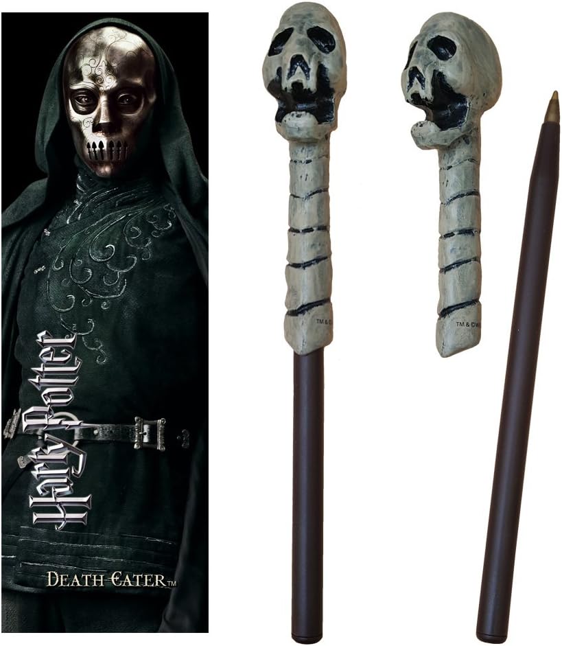 The Noble Collection Harry Potter Death Eater (Skull) Wand Pen and Bookmark