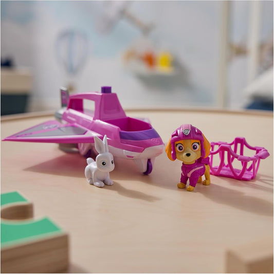 PAW Patrol: Air Rescue Skye Action Figure & Hero Claw Jet Plane with Retractable Claw, Rescue Basket & Bunny