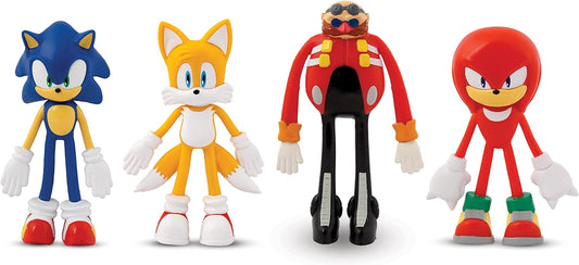 Sonic The Hedgehog Bend-Ems 4-Character Pack Action Figures