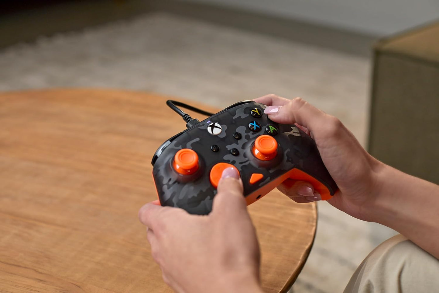Turtle Beach Rematch Controller, Green Camo Black/Orange | Xbox