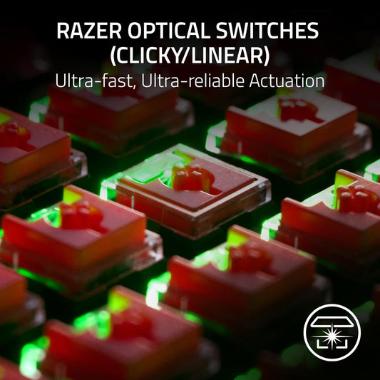 Razer DeathStalker V2 Pro (Red Switch) - Wireless Optical Gaming Keyboard QWERTY UK Layout | Black