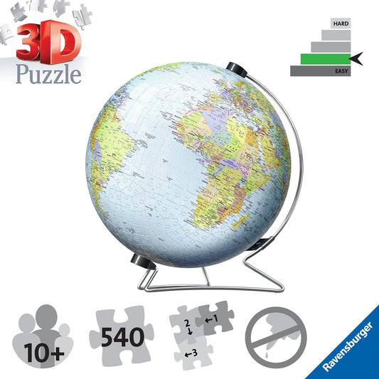 Ravensburger World Globe On V Stand 540pc 3D Puzzle
