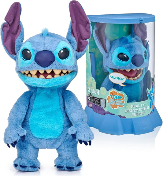 RealFX Disney Stitch Puppetronic plush with packaging