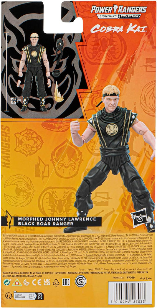 Hasbro Figure Power Rangers X Cobra Kai Lighting Collection Morphed Johnny Lawrence Black Ranger