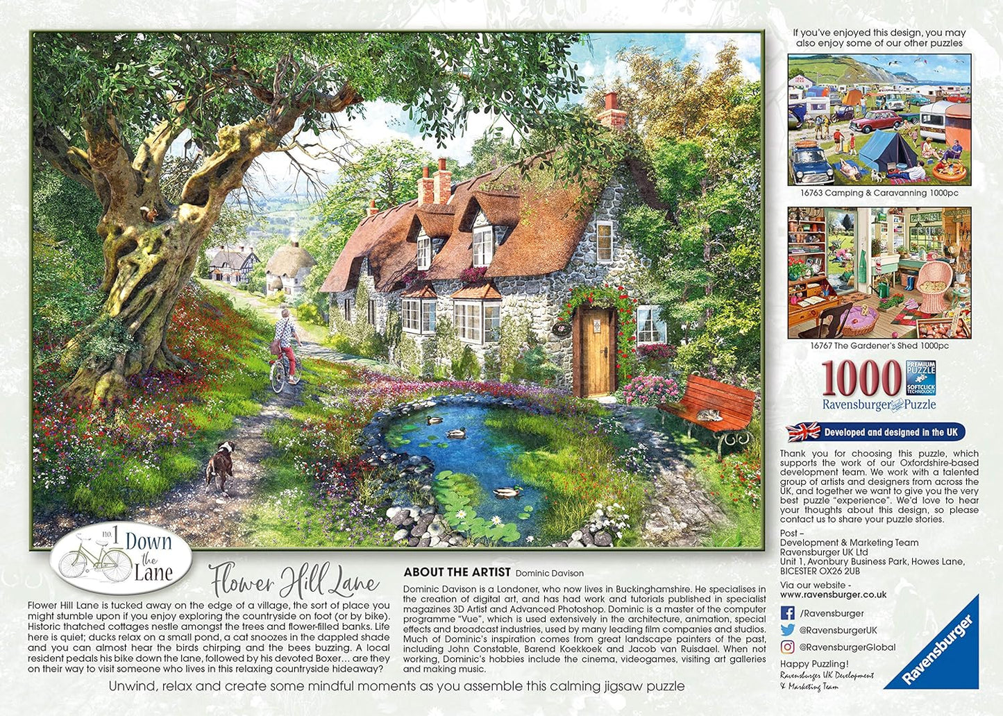 Down The Lane No.1 Flower Hill Lane 1000pc Puzzle