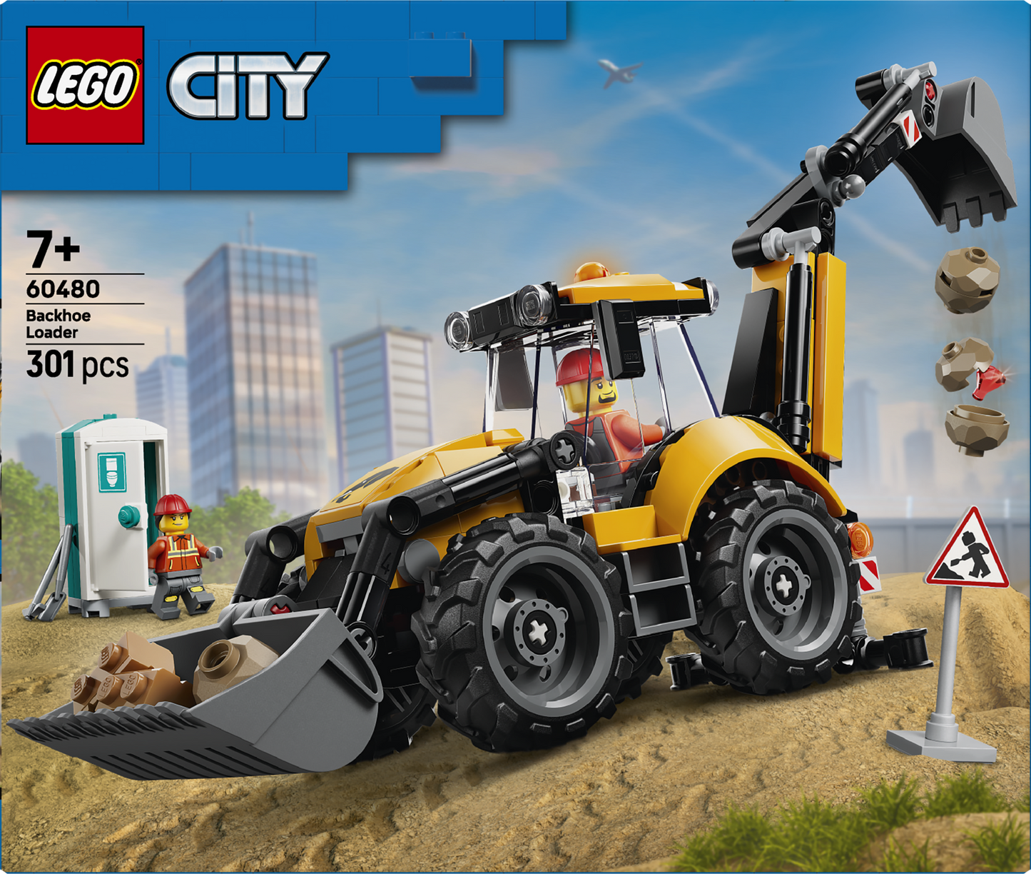 LEGO® | City: Yellow Backhoe Loader (60480) - box back