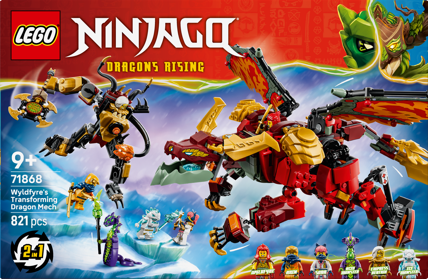 LEGO® | NINJAGO: Wyldfyre's Transforming Dragon Mech (71868) - box back