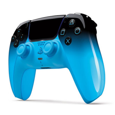 DualSense Rhythm Blue Hyperpop controller angled view