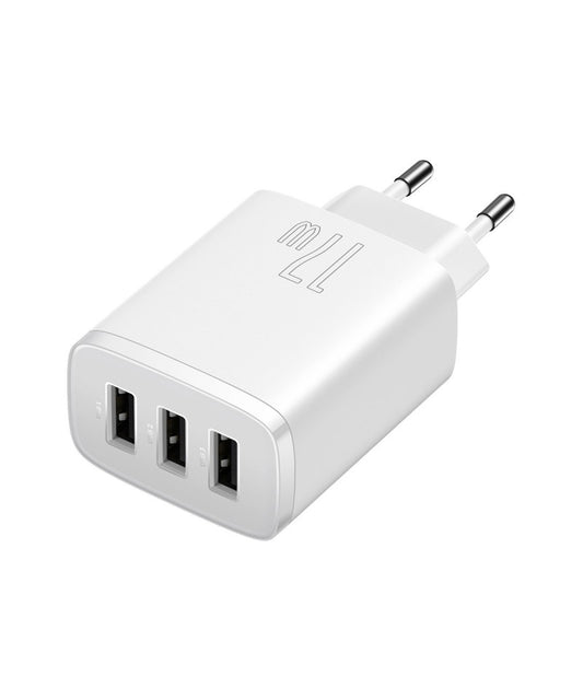 Baseus Compact Charger 3XUSB 17W White