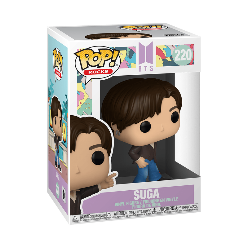 Funko Pop Rocks BTS Dynamite Suga 220 box