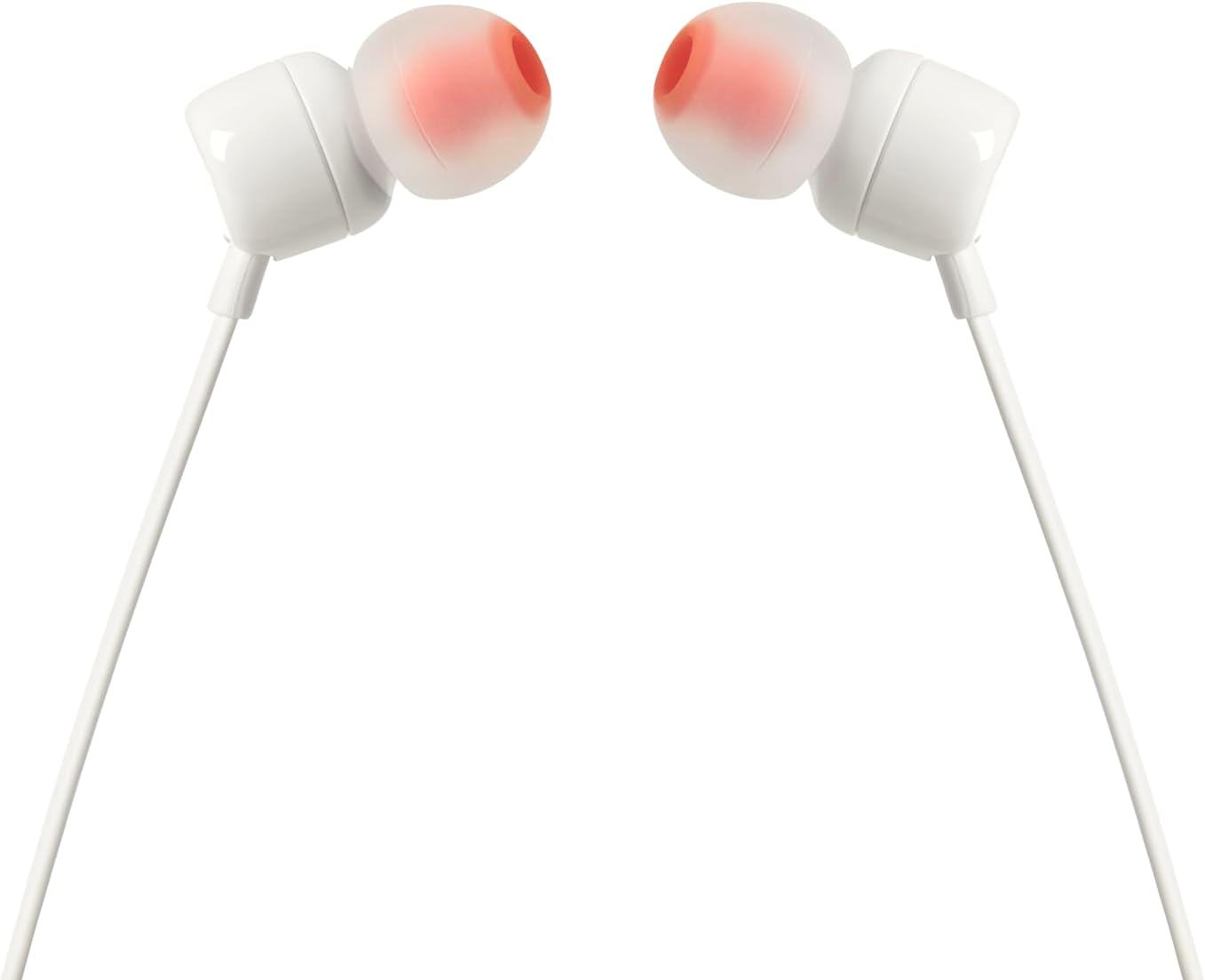 JBL T110 White wired in-ear headphones detail view