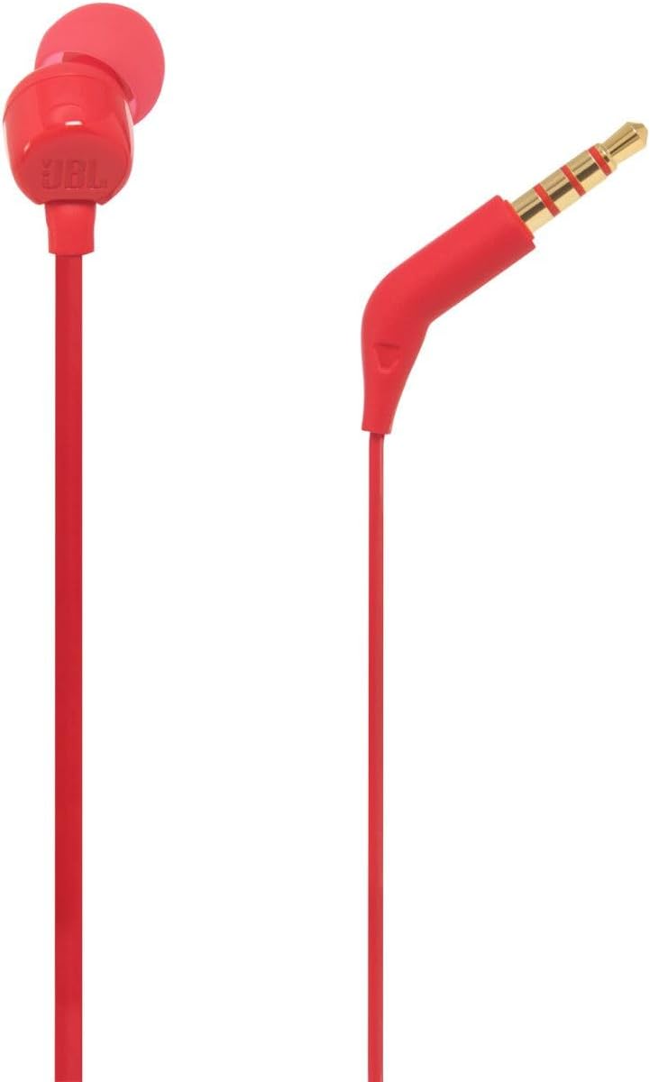 JBL T160 Red wired in-ear headphones detail view