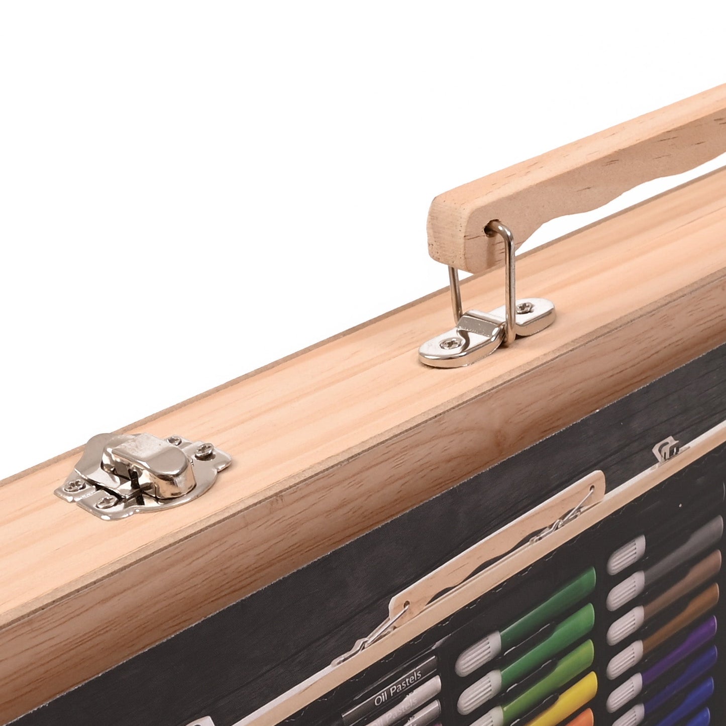Kreative Kids 168 piece art set wooden case detail