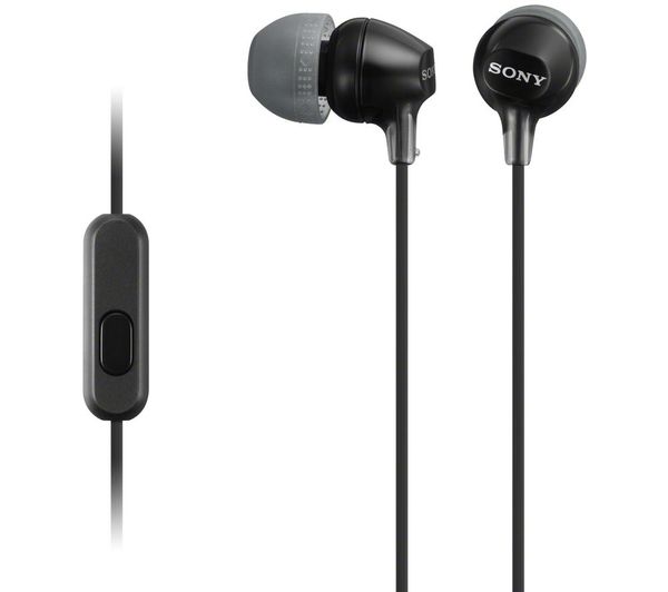 Sony MDR-EX15AP In-Ear Headphones with Microphone - Black