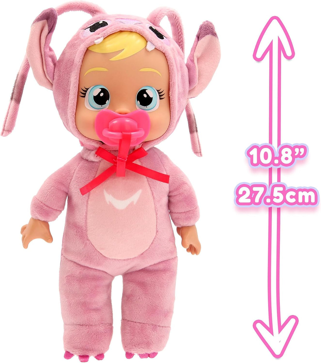 Cry Babies Tiny Cuddles Disney Angel Doll - Cry Babies Tiny Cuddles Disney Angel Lilo & Stitch Pluche pop, huilende echte tranen, speelgoedcadeau voor kinderen en meisjes vanaf 18 maanden
