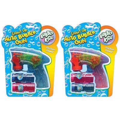 Auto Bubble Gun With Light With 2 Bubble Tubs