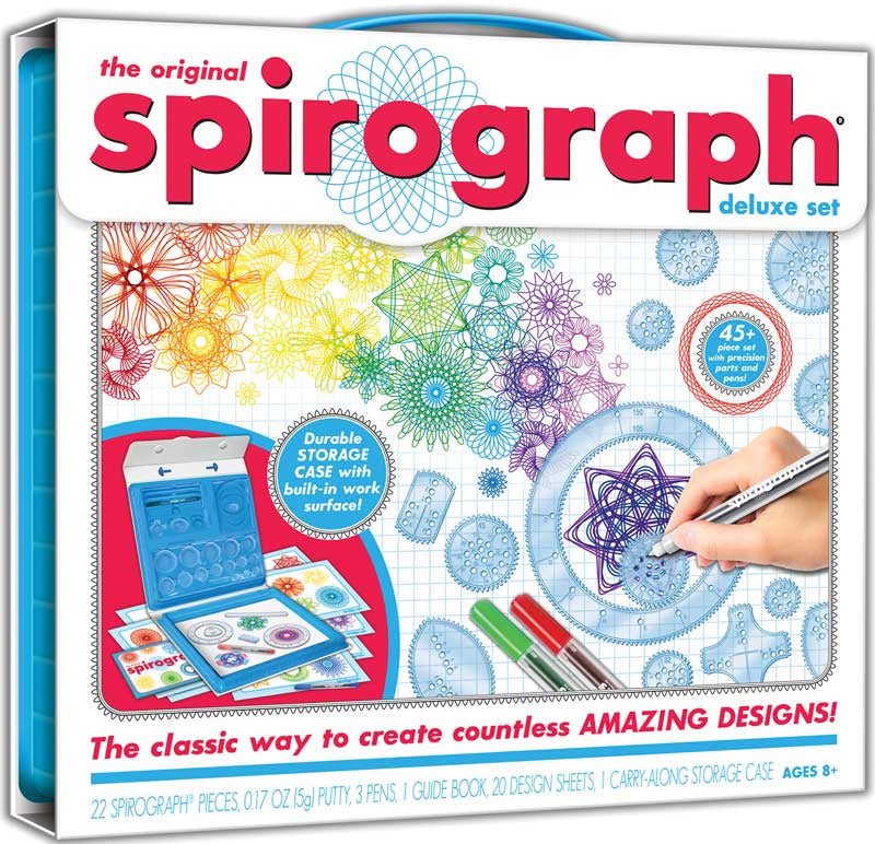 Spirograph Original Deluxe Set box and drawing pieces
