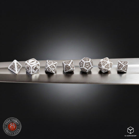 Tribal Dice Set: Pearl & Brown