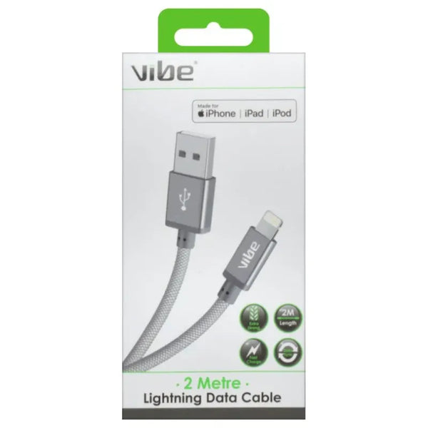 Vibe Lightning to USB Braided Cable 2M MFI