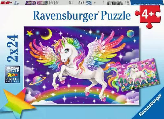 Ravensburger Unicorn and Pegasus 2 x 24 piece puzzle box