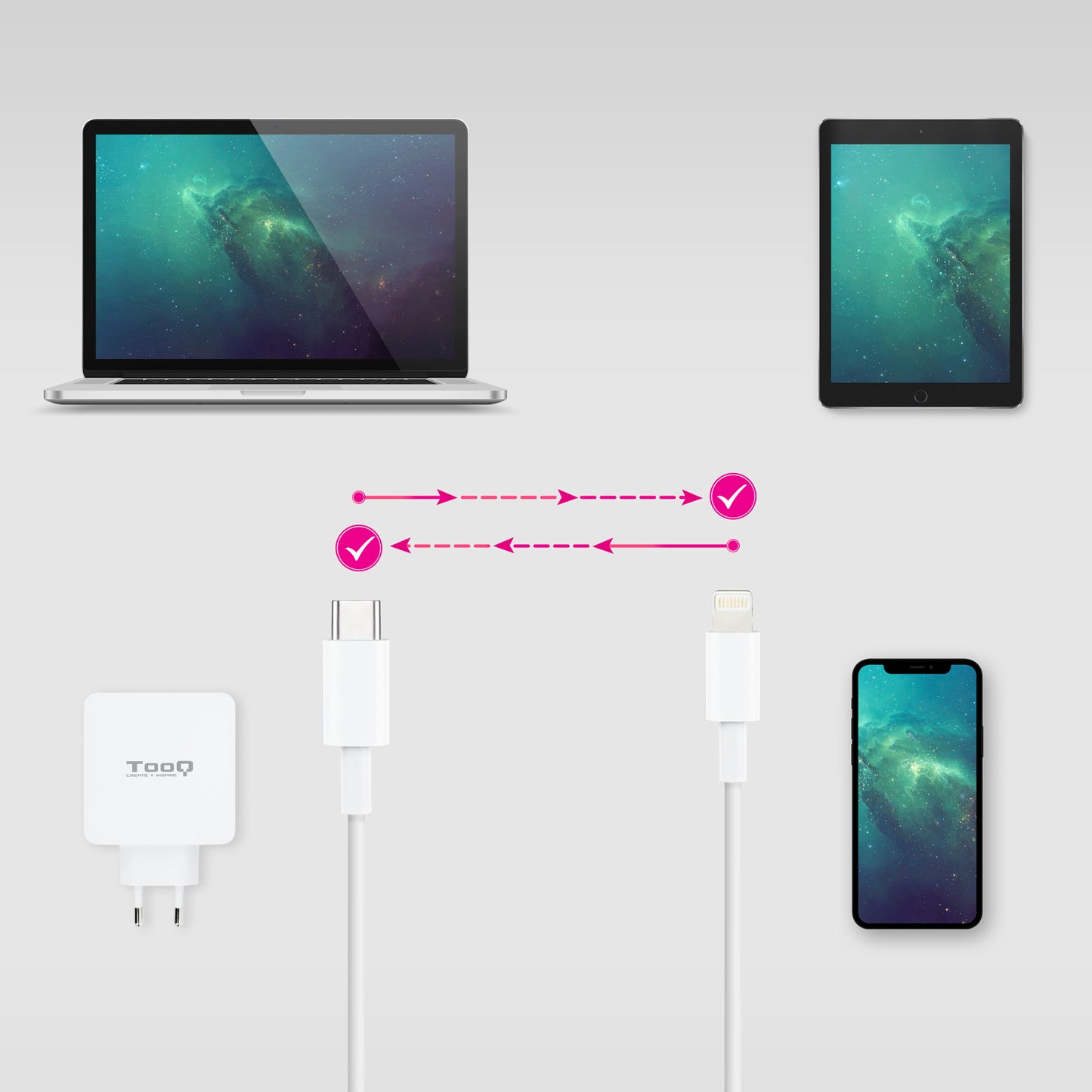 NANOCABLE 50CM Lightning to USB Type C Cable