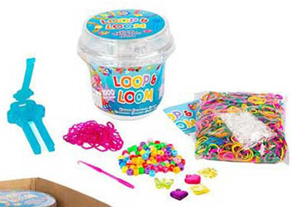 1000 Band Loop and Loom Tub with 5 Charms Assorted