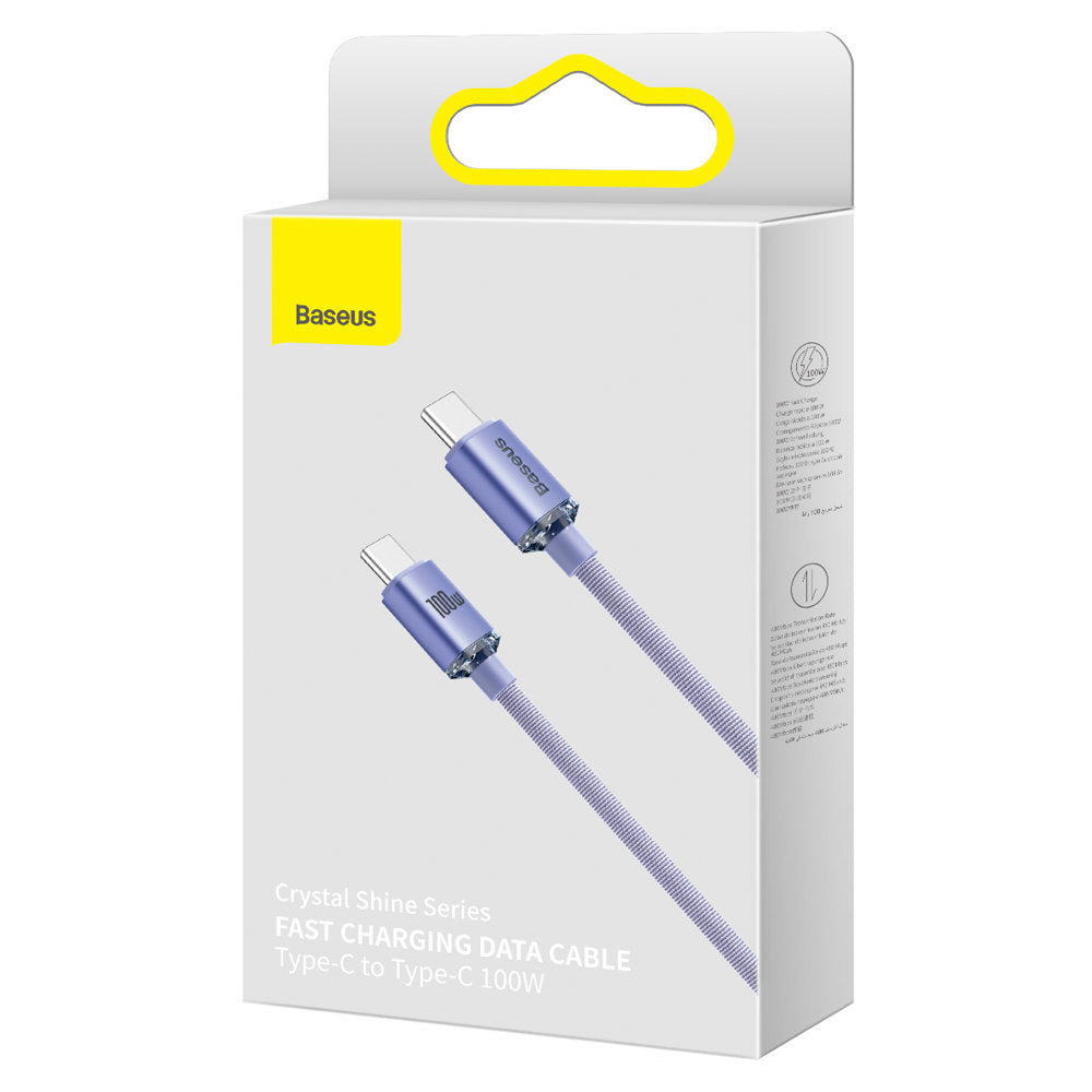 Baseus Cajy000605 Crystal Data Cable USB C to USB C 1.2M