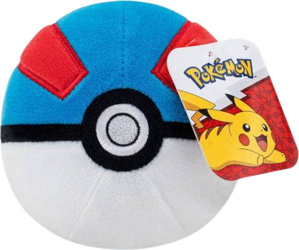 Pokemon Plush - Pokeball Great Ball Blue/White 5"