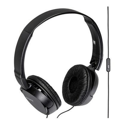 Sony MDR-ZX110APBC Black Foldable On-Ear Headphones with Microphone