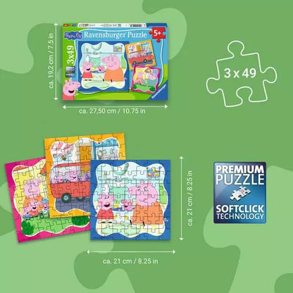Ravensburger | Peppa Pig Family Firsts! 3 x 49pc Puzzle