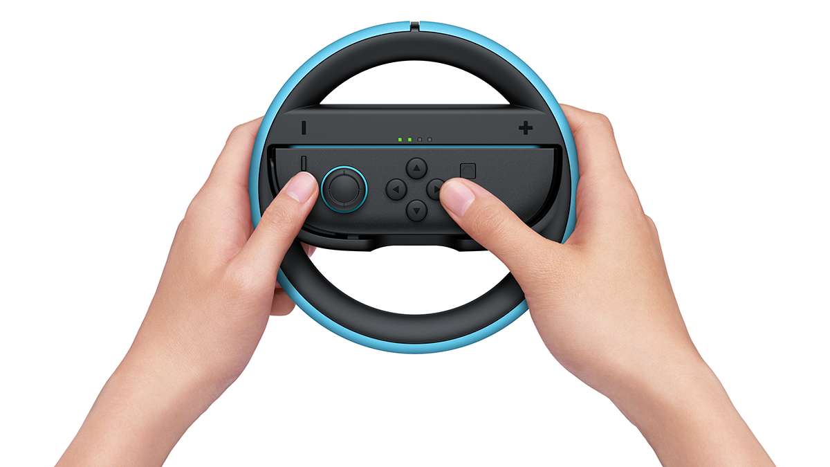 Nintendo Switch 2 Joy-Con 2 Wheel blue wheel in use