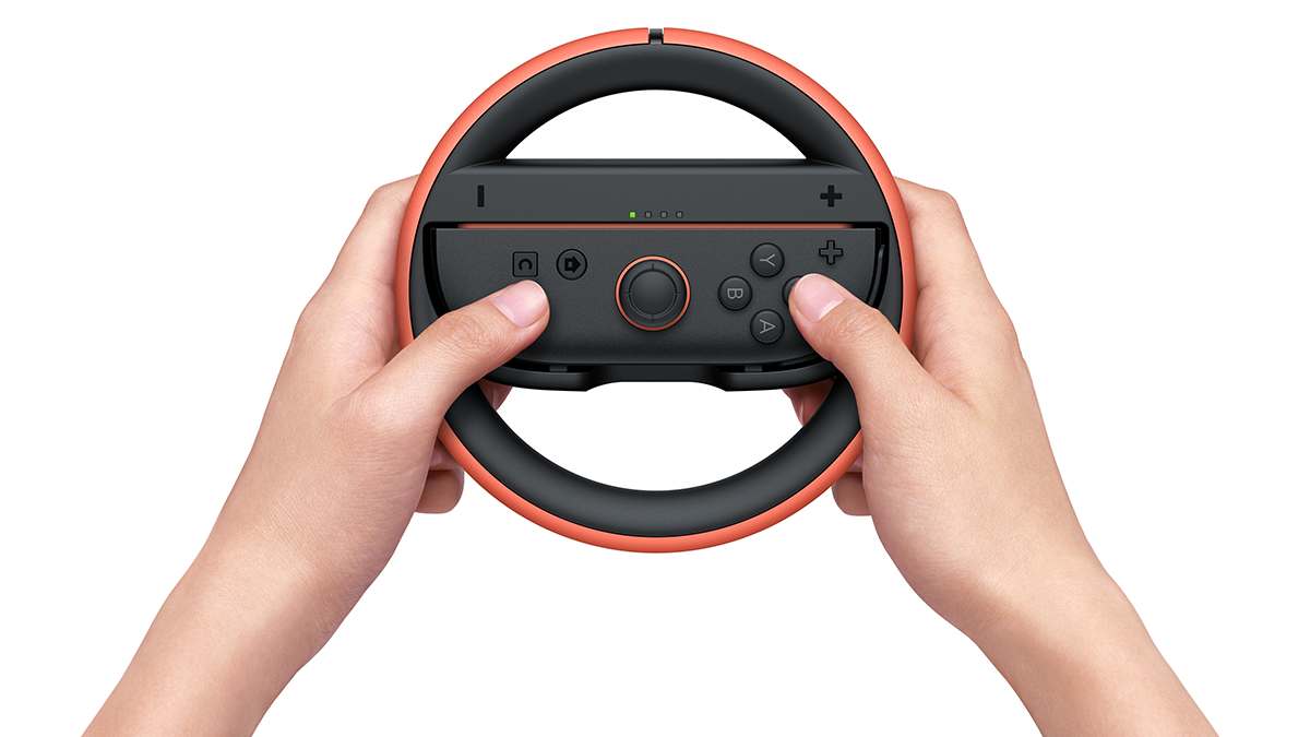 Nintendo Switch 2 Joy-Con 2 Wheel red wheel in use