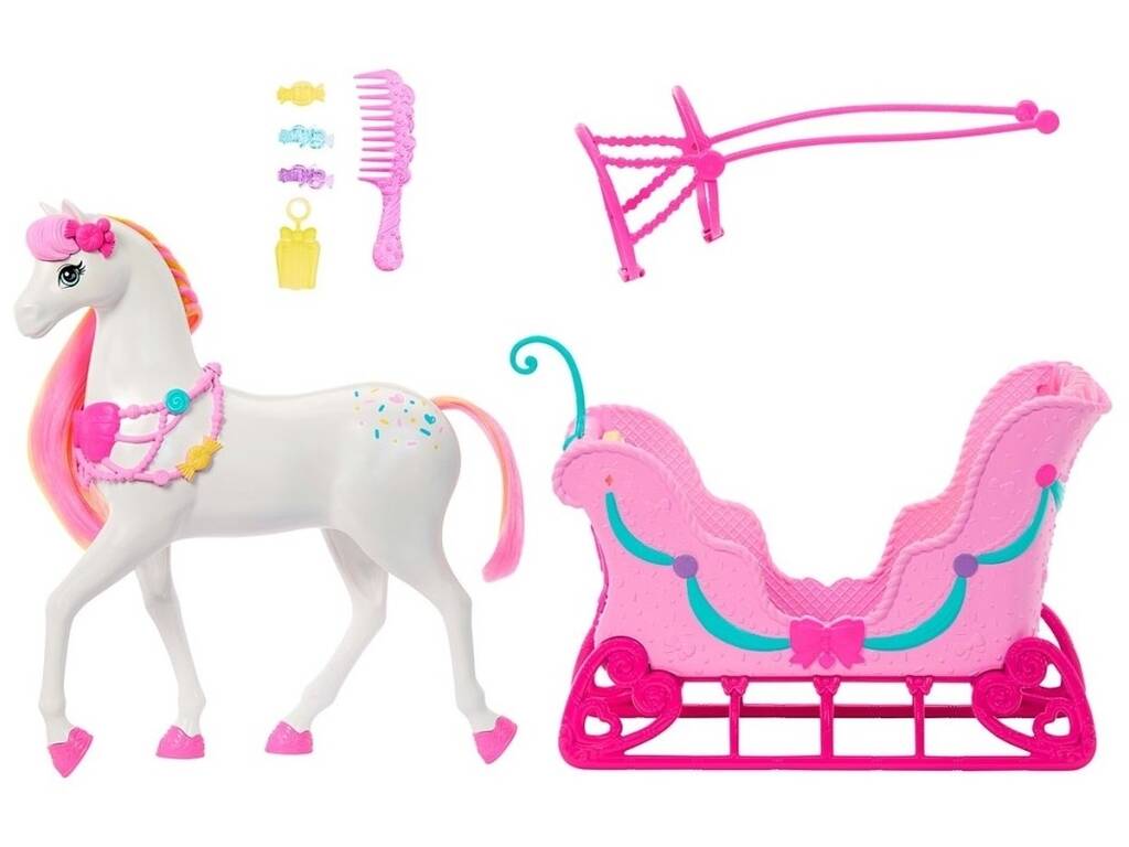 Barbie en el Cascanueces Pack Caballo de 25 cm con Carroza y Accesorios