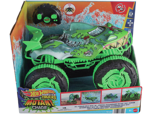 Hot Wheels Monster Trucks Mutant Chaos Great Bite RC (1:15) - Hot Wheels Monster Trucks Mutant Chaos Vehículo Radio Control Great Bite