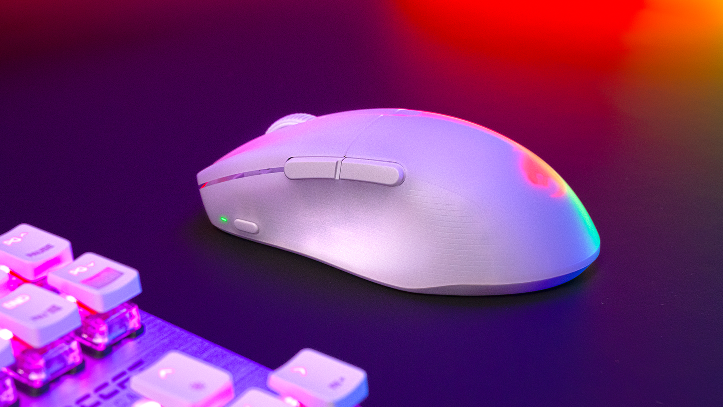 ROCCAT Pure Air wireless gaming mouse in Arctic White - side angle