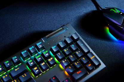 Razer BlackWidow V4 X mechanical gaming keyboard in black - low angle