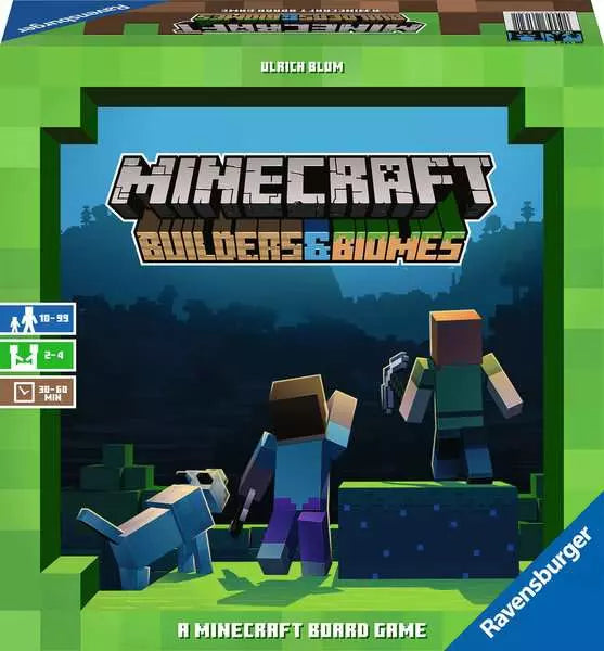 Ravensburger Minecraft Builders and Biomes board game box