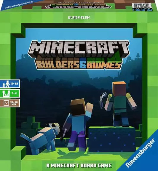 Ravensburger Minecraft Builders and Biomes board game box