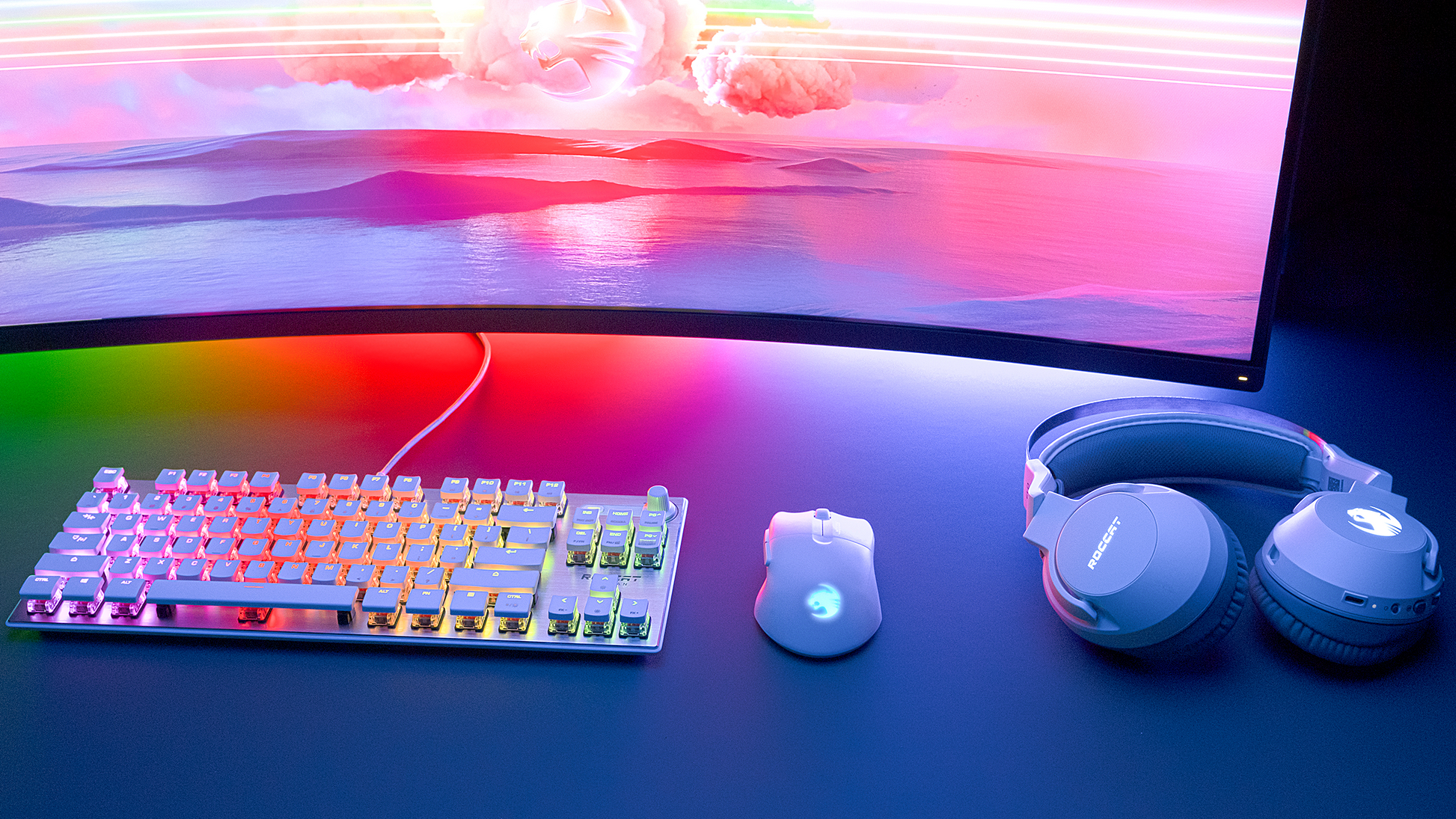 ROCCAT Pure Air wireless gaming mouse in Arctic White - rear angle