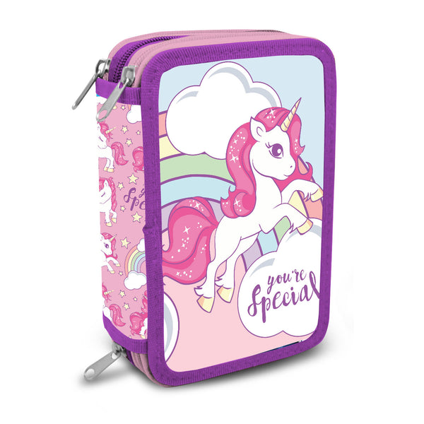 UNICORN TRIPLE PENCIL CASE