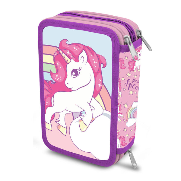 UNICORN TRIPLE PENCIL CASE