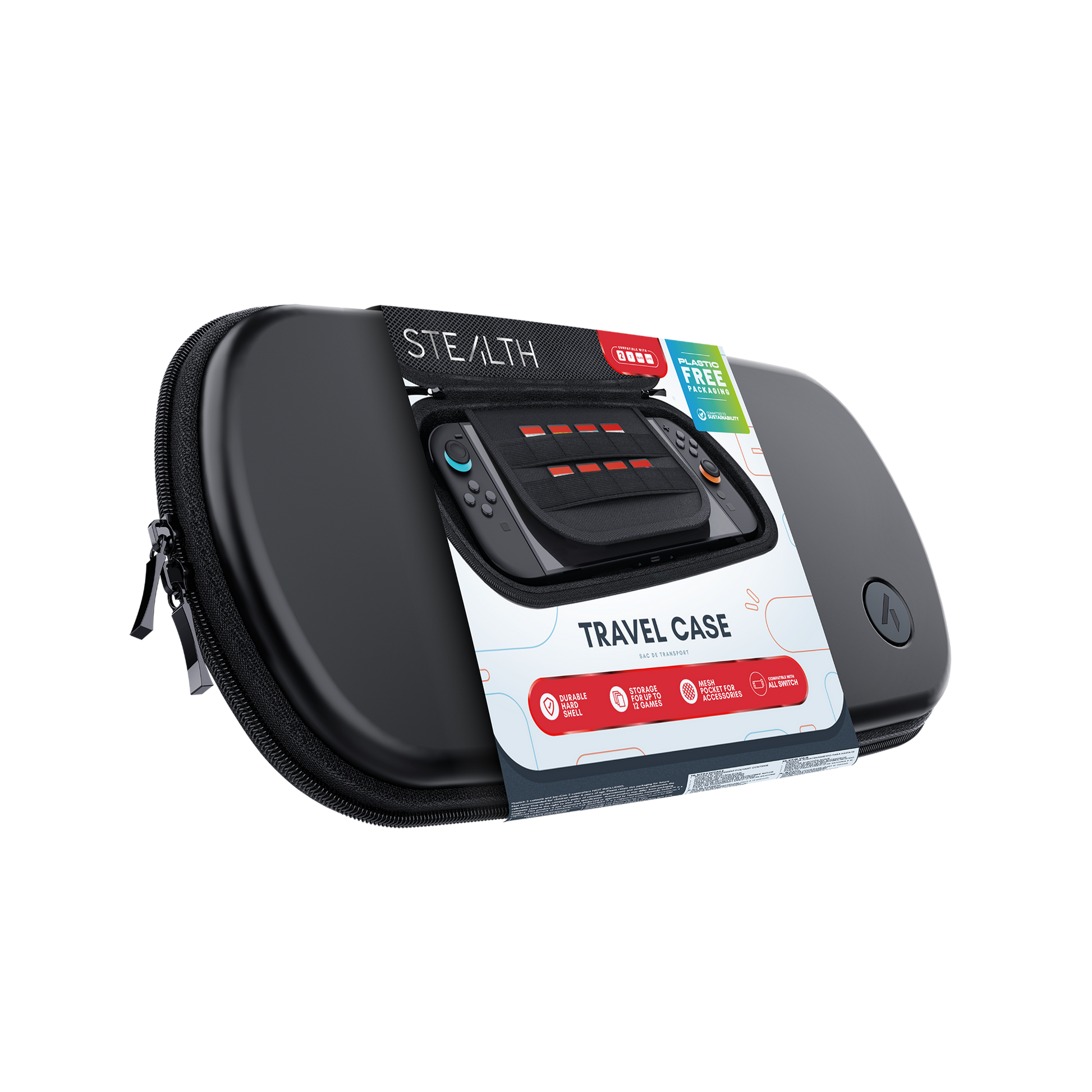 Stealth Travel Case for Nintendo Switch 2, Switch and Switch Lite - open view