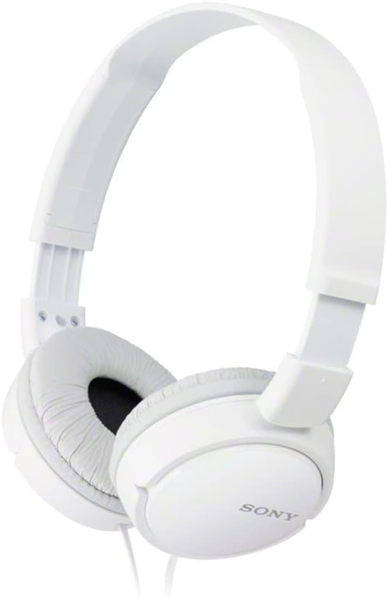 Sony MDR-ZX110APWC White Foldable On-Ear Headphones with Microphone