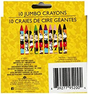 Disney Mickey Mouse Crayons 10 Piece Jumbo