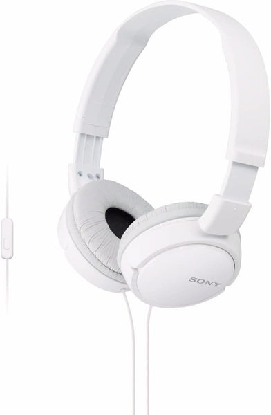 Sony MDR-ZX110APWC White Foldable On-Ear Headphones with Microphone