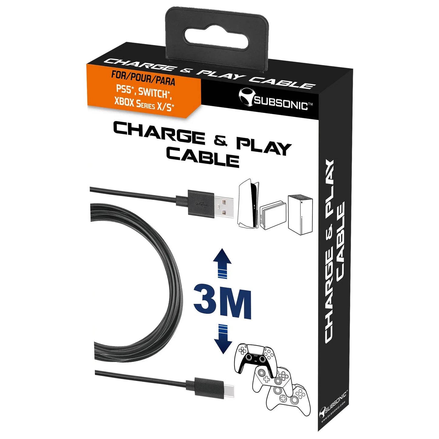 Subsonic PS5 Play & Charge Cable 3M